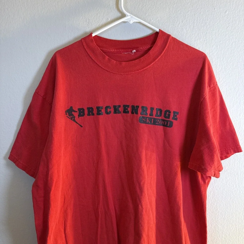 Vintage Breckenridge Shirt Ski CO Colorado Skiing‎ Red 2001 Tee L Large